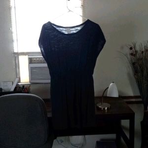 Charcoal gray dress with pockets